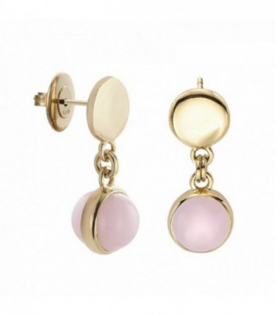 PENDIENTES DOBLE ROSÉ CUARZO ROSA - 00505996