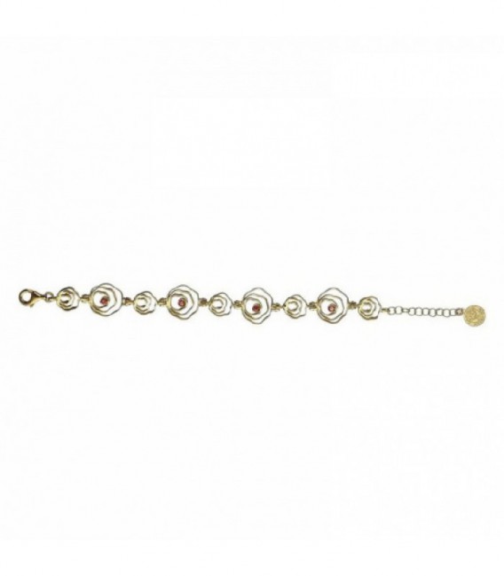 PULSERA DORADA ALTERNANTE 4 GRANATES - 00506239