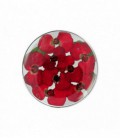 Insignia 24mm cristal flores rojas - 24-1175