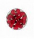 Insignia 24mm cristal flores rojas - 24-1175