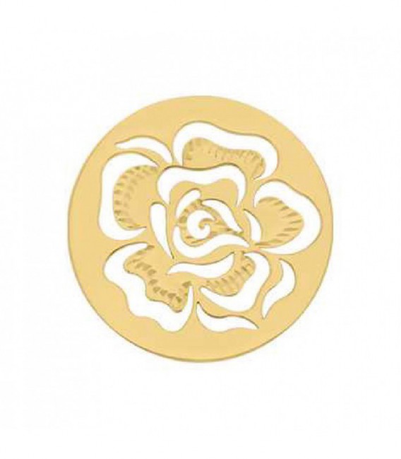 Insignia 33 mm Cub.plana rosa Dorado - 33-0638