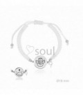 PULSERA PLATA MACRAMÉ BLANCO ÁNGEL GUARD - 306015