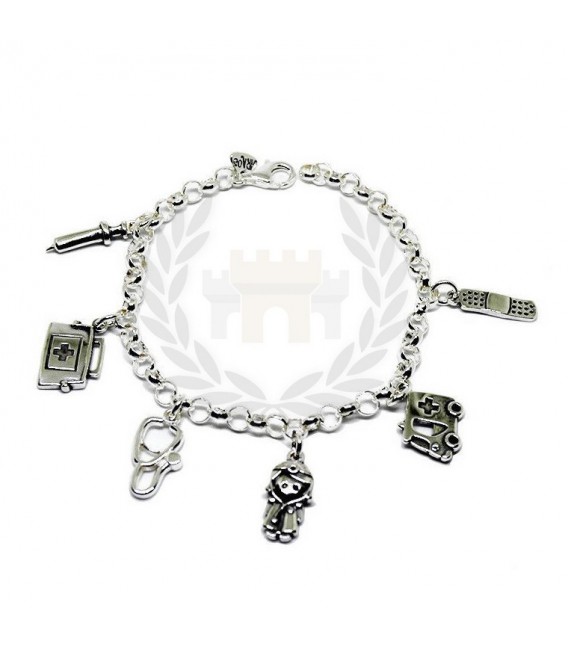 PULSERA ENFERMERA PLATA - 7744