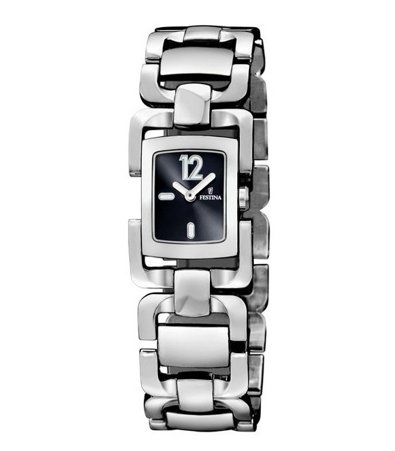 Reloj Brazalete Acero Mujer Esfera Rectangular Negra FESTINA - F16309/3