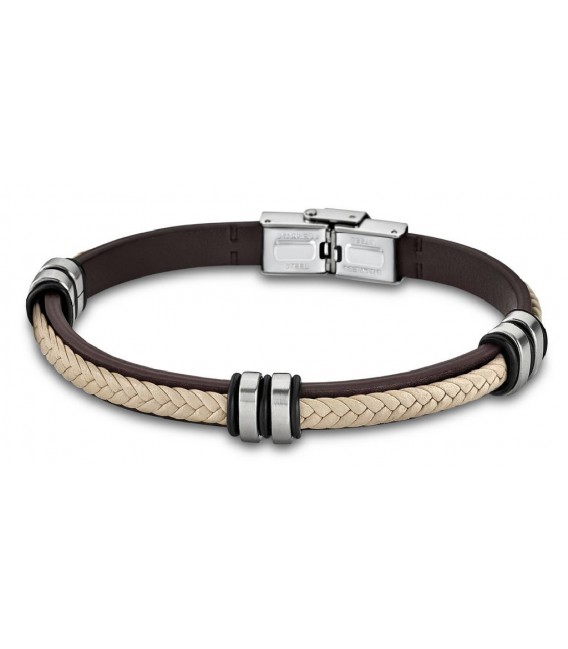 Pulsera Acero y Piel Marrón-Beige Trenzado LOTUS STYLE - LS1829-2/6