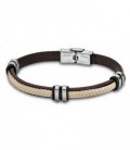 Pulsera Acero y Piel Marrón-Beige Trenzado LOTUS STYLE - LS1829-2/6