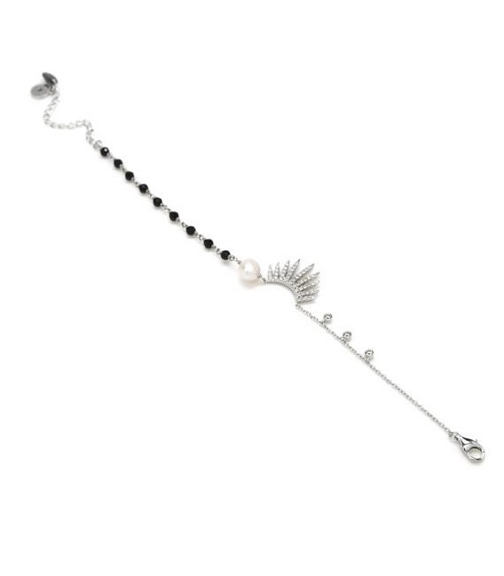 PULSERA PLATA ZIRKONITAS PERLA - 16534-P