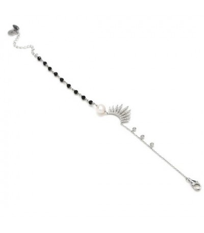 PULSERA PLATA ZIRKONITAS PERLA - 16534-P