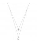 Collar Doble Luna y Estrella LOTUS SILVER - LP1680-1/4