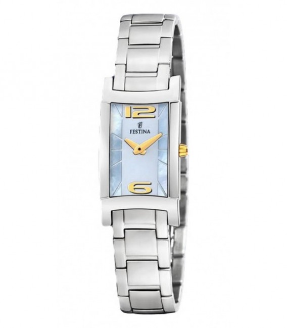 Reloj Mujer Rectangular Acero Esfera Azul Celeste FESTINA - F16270/3
