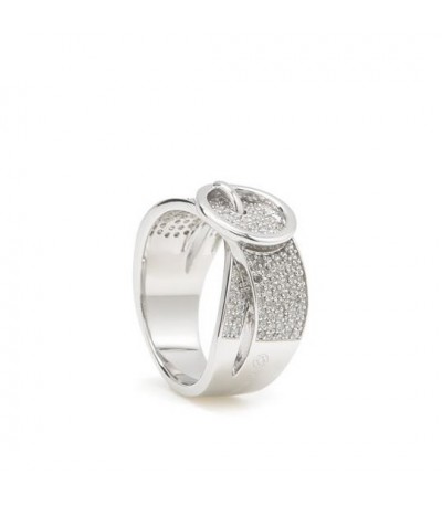 ANILLO PLATA HEBILLA CIRCONITAS LINEARGENT - 15645-R