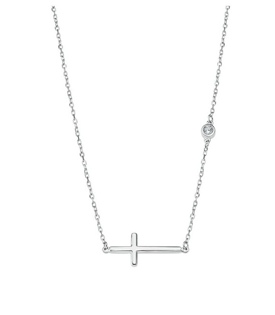 Collar Cruz y Circonita LOTUS SILVER - LP1918-1/1