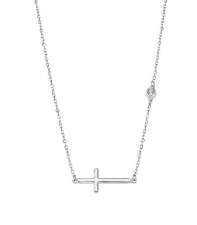 Collar Cruz y Circonita LOTUS SILVER - LP1918-1/1