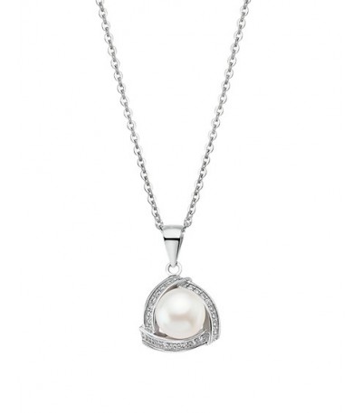 Collar Triángulo con Perla y Circonitas LOTUS SILVER - LP1928-1/1