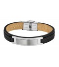Pulsera Hombre Acero y Cuero Negro LOTUS STYLE - LS1808-2/2