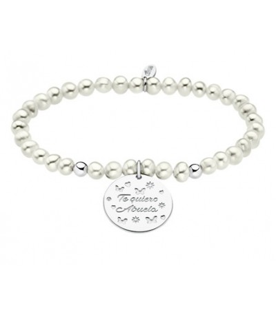 Pulsera Perlas y placa Te Quiero Abuela LOTUS SILVER - LP1950-2/1