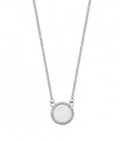 Collar Disco Borde con Circonitas Trendy LOTUS SILVER - LP1946-1/1