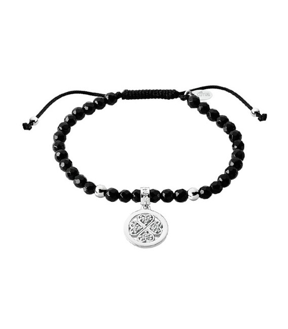 Pulsera Trebol Piedras Negras LOTUS SILVER - LP1768-2/2
