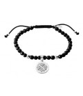 PULSERA TREBOL PIEDRAS NEGRAS LOTUS SILVER - LP1768-2/2