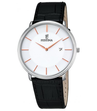 Reloj Clásico Minimalista Hombre Esfera Blanca FESTINA - F6839/3