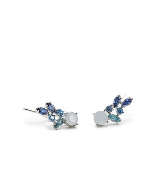 PENDIENTES TREPADORES CON CUARZOS ADAMANTINOSLINEARGENT - 17125-B-A