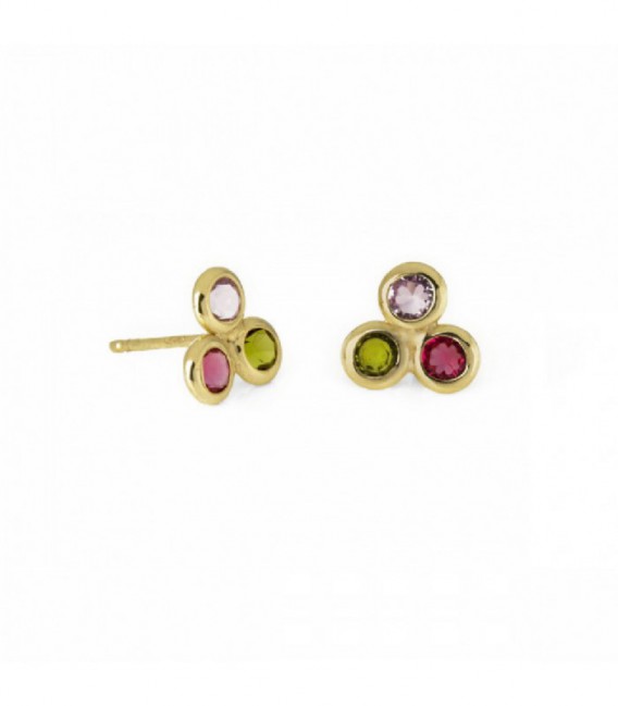 PENDIENTES JULIETTE MULTICOLOR DORADO - A3765-MDT