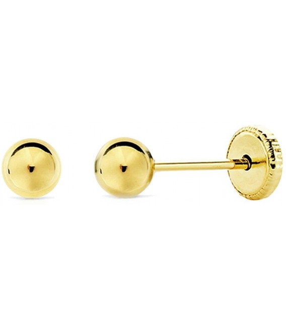 Pendientes Bola Lisa 4MM Oro 18K - 7001