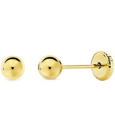 Pendientes Bola Lisa 4MM Oro 18K - 7001