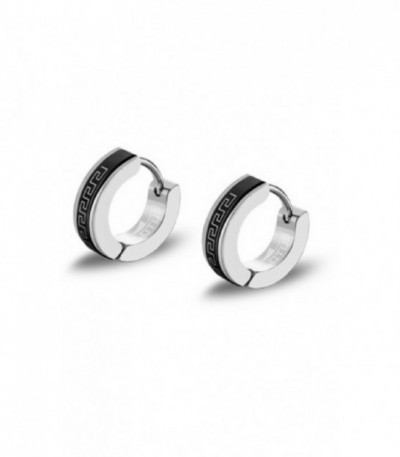 Aros Acero Bicolor IP Negro Grecas Mens Earrings LOTUS STYLE - LS2159-4/1