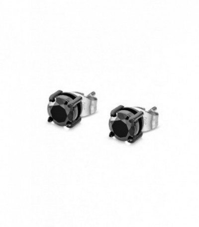Pendientes Redondos Acero IP Negro Mens Earrings LOTUS STYLE - LS2167-4/2