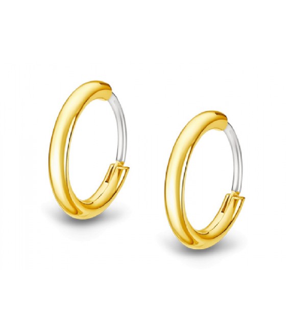 Pendientes Aro Acero IP Oro 14mm Mens Earrings LOTUS STYLE - LS2174-4/2