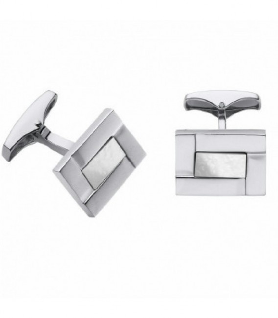 Gemelos Plata Rectangular con Nácar DURÁN EXQUSE - 00074093