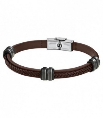 Pulsera Acero y Piel Marrón Trenzado LOTUS STYLE - LS1829-2/A