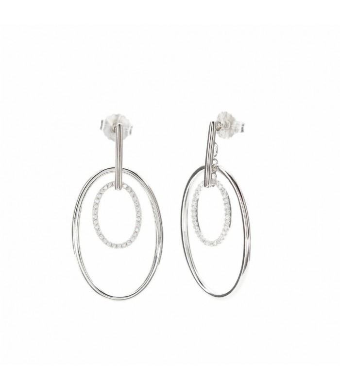 PENDIENTES AROS OVALADOS CON PLATA 925