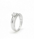 Anillo Solitario de Plata 925mls Doble Carril LINEARGENT - 12786-R