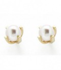 Pendientes Oro 18K para Bebé con Perla de 4MM - 27-1131-4-P