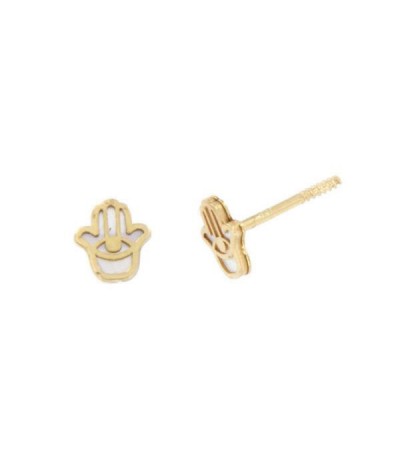 PENDIENTES ORO MANO FATIMA NACAR 5MM - 27-11718-1-P