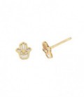 PENDIENTES ORO MANO FATIMA NACAR 5MM - 27-11718-1-P