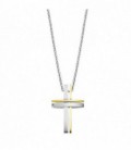 Collar Cruz Hombre Acero Bicolor IP Oro LOTUS STYLE - LS1984-1/2