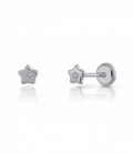 PENDIENTES ORO BLANCO 18K ESTRELLAS Y DIAMANTES - 2520B