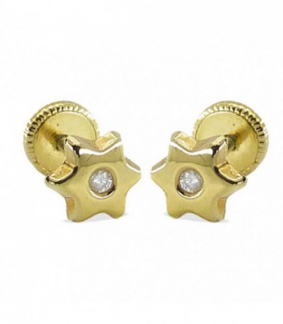 Pendientes de Estrellas Oro 18K con Diamantes - 2515