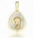 Medalla Oro 750 en Forma de Gota Virgen Niña Nácar - 6081