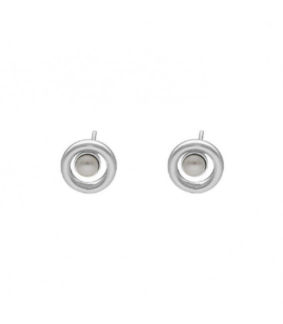 Pendientes perla de Perlite en plata - A4064-HT