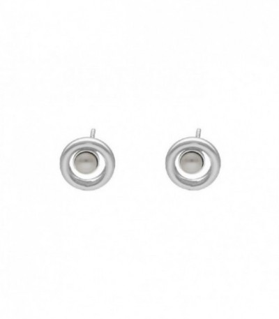 Pendientes perla de Perlite en plata - A4064-HT