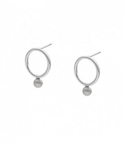 Pendientes perla de Perlite en plata - A4065-HT