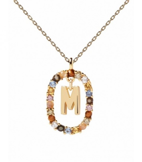 COLLAR SEÑORA LETRA M PLATA DORADA TORRES JOYEROS - INI1400