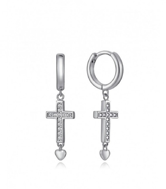Pendientes Plata Aro con Cruz y Circonitas VICEROY JEWELS - 13023E000-30