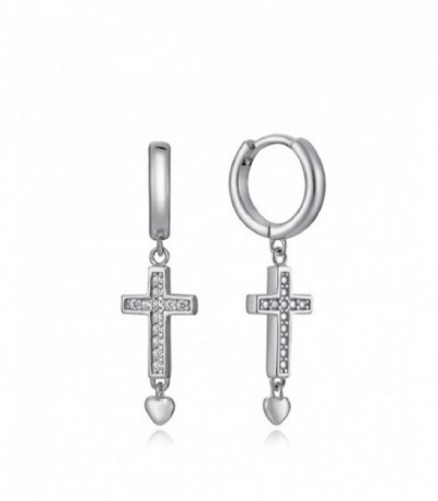 PENDIENTES PLATA ARO CON CRUZ CIRCONITAS VICEROY FASHION - 13023E000-30