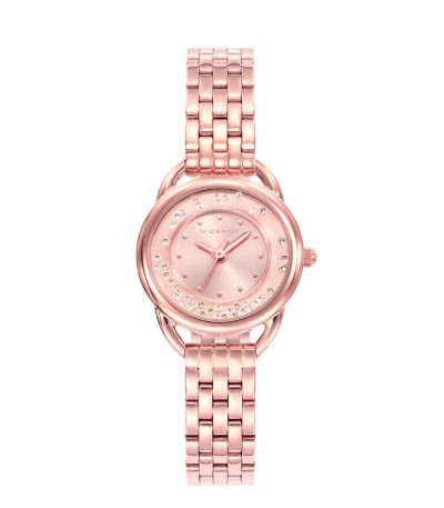 PACK RELOJ ACERO ROSÉ BRAZALETE NIÑA SWEET VICEROY - 401012-98