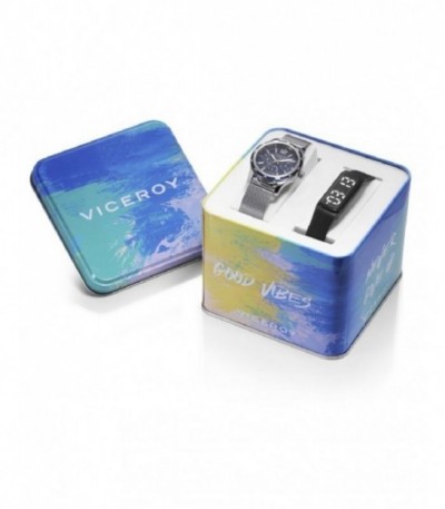PACK RELOJ ACERO MULTIFUNCIÓN BRAZALETE NIÑO NEXT VICEROY - 401265-35